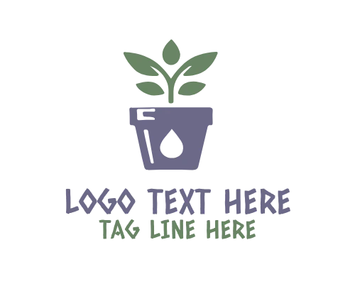 Elegant Leaf Plant Pot Logo