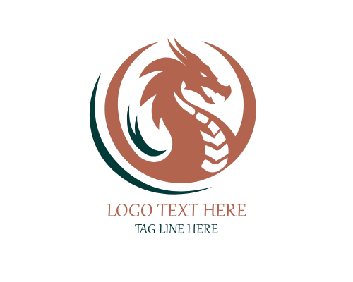 Elegant Line Art Dragon Logo