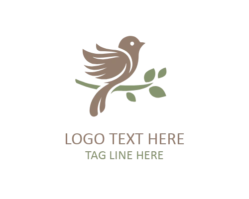 Elegant Line Love Bird Logo