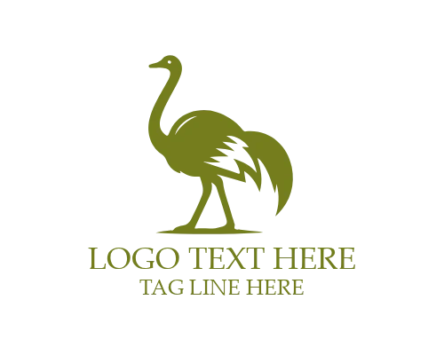 Elegant Line Ostrich Logo