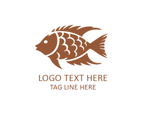 Elegant Line Tropical Fish Flat Logo