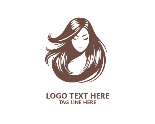  Elegant Line Women Hair Logo