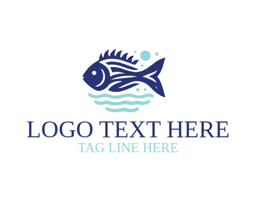 Elegant Linear Fish Logo Mark