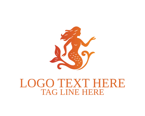 Elegant Mermaid Silhouette Logo