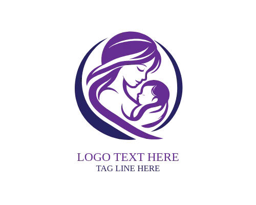 Elegant Mom and Baby Logo