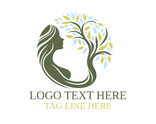 Elegant Nature Women Tree Logo