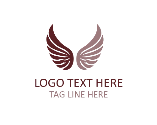  Elegant Outline Angel Wings Logo