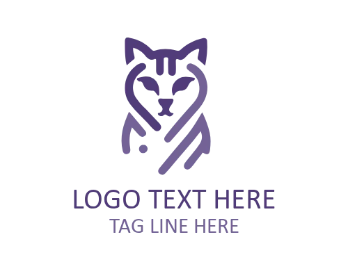 Elegant Outline Linear Cat Logo for Luxury Pet Branding