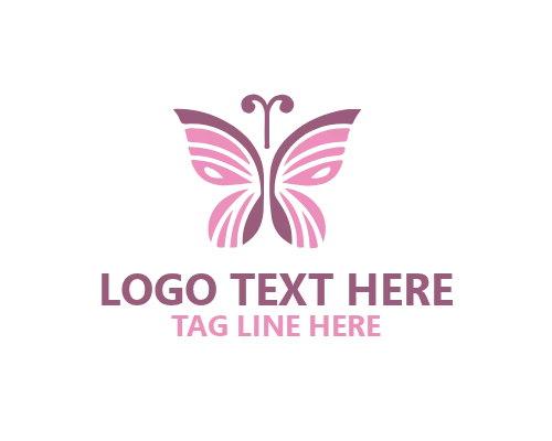 Elegant Outline Linear Floral Butterfly Logo