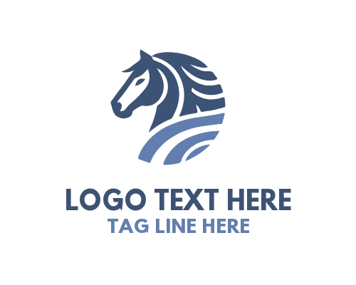 Elegant Outline Linear Horse Logo