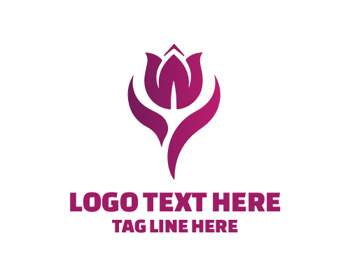 Elegant Outline Tulip Logo