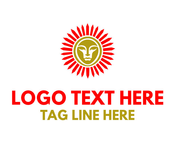 Elegant Radiant Sun Face Logo