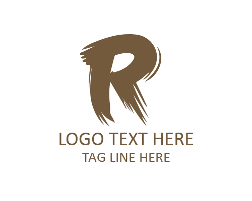 Elegant Script Brush Letter R Logo for Luxury Branding