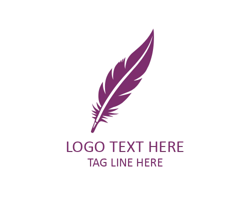 Elegant Script Feather Pen Logo