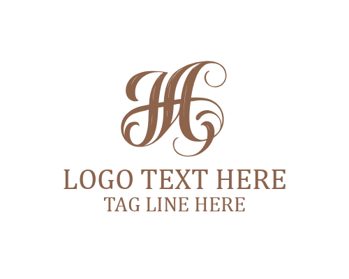 Elegant Script letter H Logo