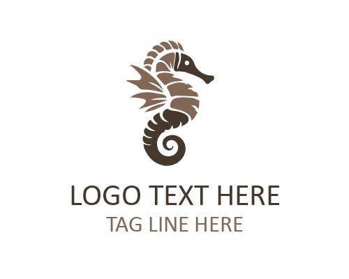 Elegant Sea Horse Ocean Line Art Logo