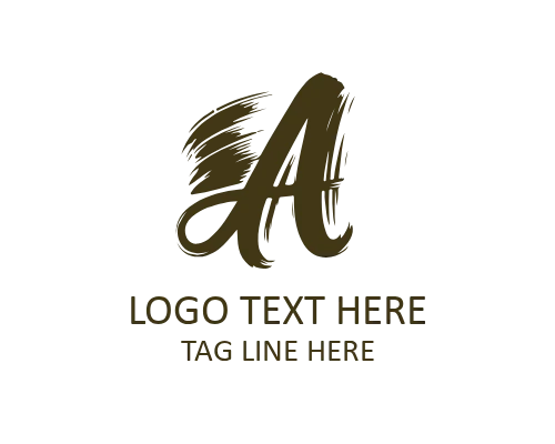 Elegant Signature Brush Letter A Logo for Premium Branding