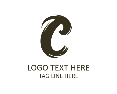 Elegant Signature Brush Letter C Symbol Logo for Luxury Identity