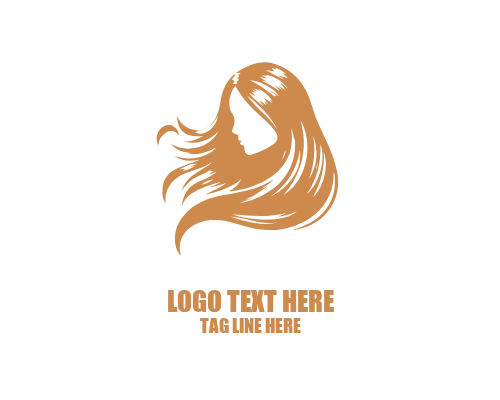 Elegant Silhouette Women Hair Logo