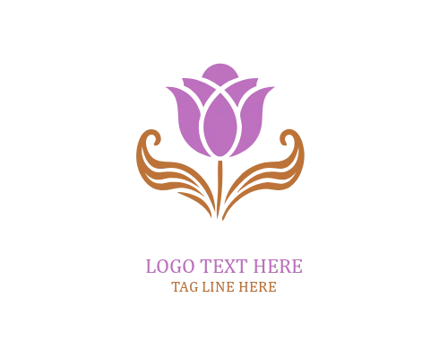 Elegant Stem Tulip Logo