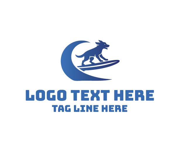 Elegant Surf Dog Logo