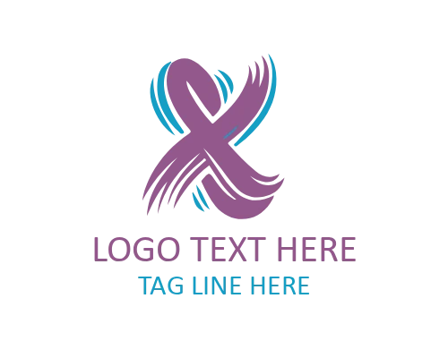 Elegant Vector Brush Letter X Logo