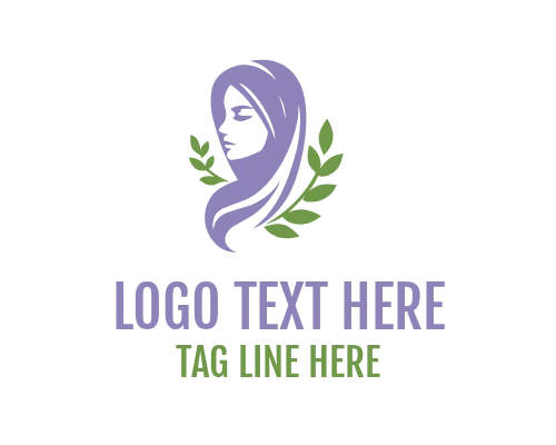 Elegant Veiled Hijab Woman Frame Logo