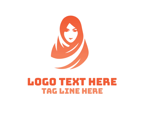 Elegant Veiled Hijab Woman Profile Logo