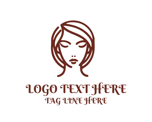 Elegant Woman Portrait Line Logo