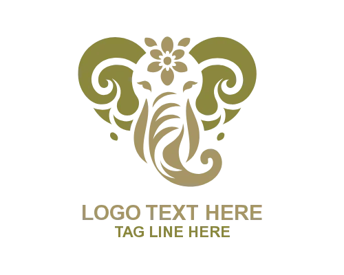 Elephant Circle Emblem Logo
