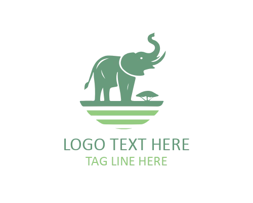 Elephant Trunk Up Logo for Luck and Positivity Brands