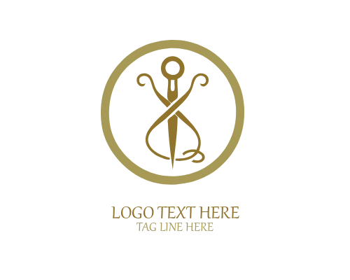 Embroidery Crafts Needle Logo
