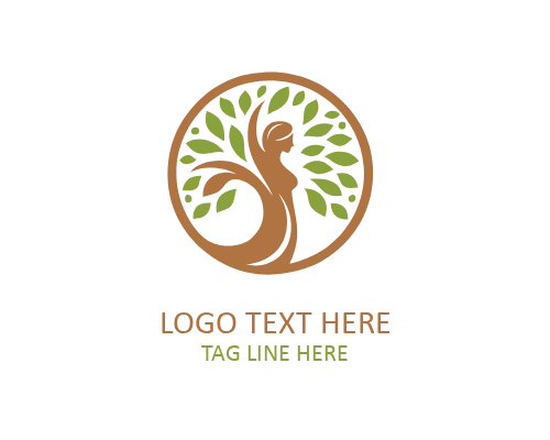 Energy Women Tree Logo logo template preview