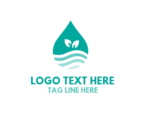 Environmental Linear Water Drop Logo