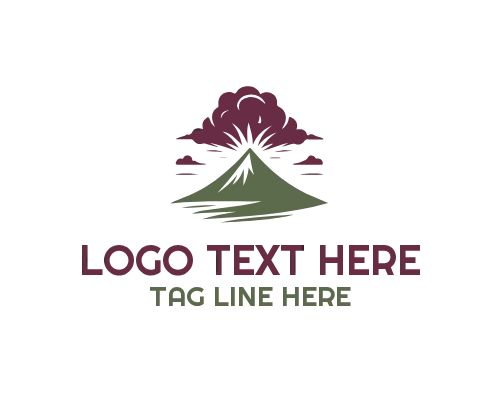 Epic Volcano Mountain Logo