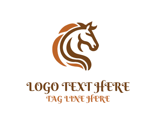 Equestrian Club Linear Horse Logo