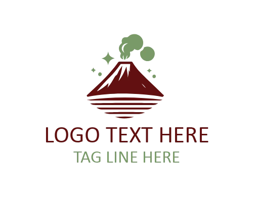 Eruption Volcano Mountain Logo