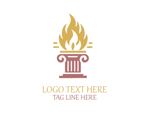  Eternal Flame Pillar Logo for Power, Energy, and Spiritual Brands
