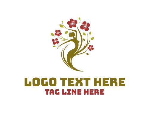 Eternal Roots Woman Tree Logo