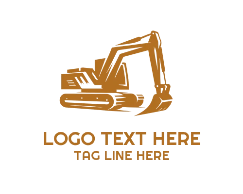 Excavator Construction Emblem Logo
