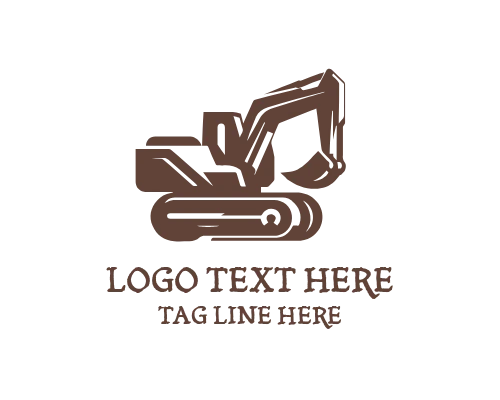 Excavator Construction Icon Logo