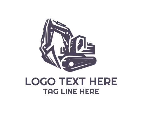 Excavator Construction Silhouette Logo