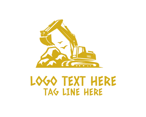 Excavator Digger Machine Logo