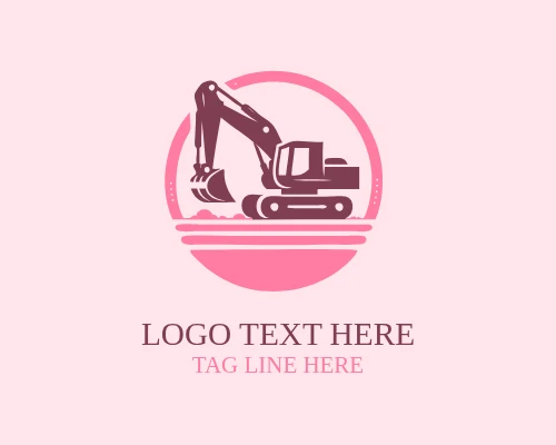 Excavator Heavy Construction Logo