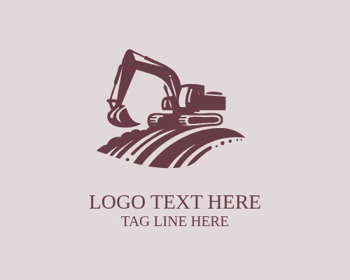 Excavator Industrial Emblem Logo
