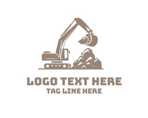 Excavator Outline Machine Logo