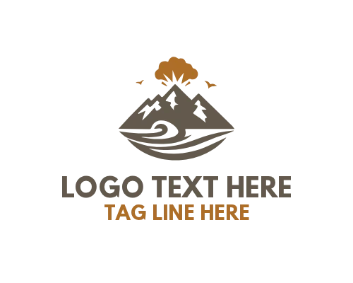Explorer Volcano Mountain Logo