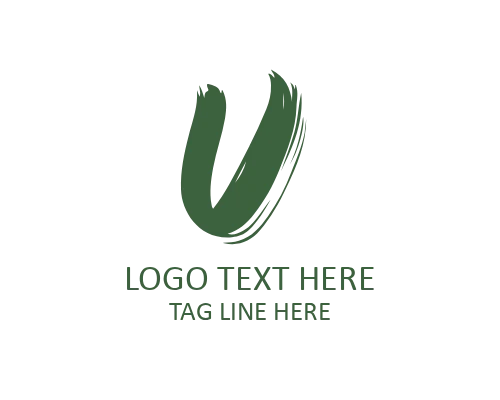 Expressive Calligraphy Brush Letter U Logo for Creative Identity