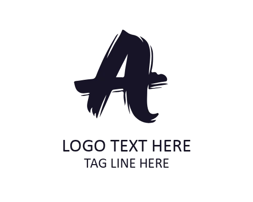 Expressive Ink Brush Letter A Logo for Creative Branding