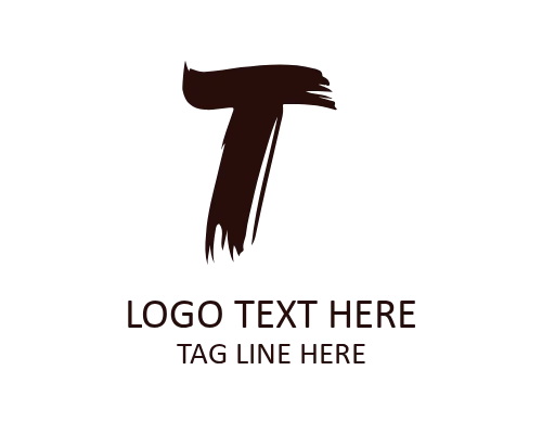 Expressive Modern Brush Letter T Logo for Creative Identity